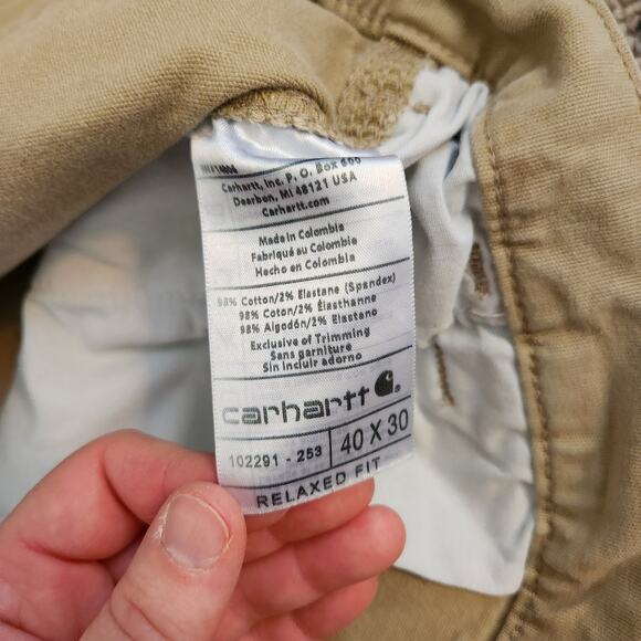 Carhartt khaki utility Relaxed Fit canvas pants 40 x 30 - Picture 5 of 8